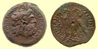 A coin of Ptolemy VI produced with the name of his mother, Queen Cleopatra (the first)